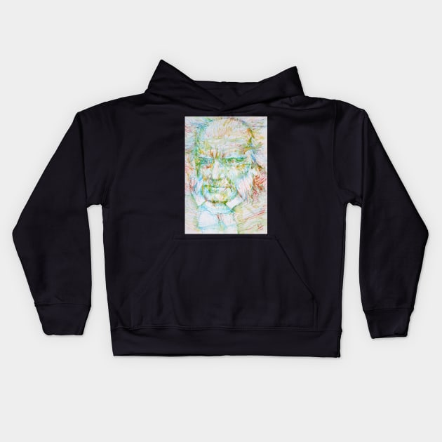 ARTHUR SCHOPENHAUER - watercolor portrait.2 Kids Hoodie by lautir